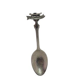 Marthas Vineyard Souvenir Silver Collector Spoon With Map & Ferry Design